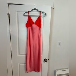 Fanco Mixed pink midi dress